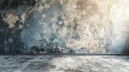 Blue grunge concrete wall and floor texture background - obrazy, fototapety, plakaty