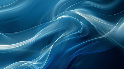 Abstract Background with Smooth Waves in Blue Ton