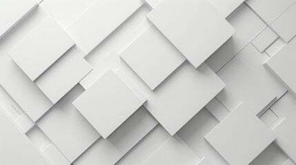 thick white layered paper art. A few larger squares throughout. extremely detailed and realistic, soft drop shadows, octane render, hyperrealistic,