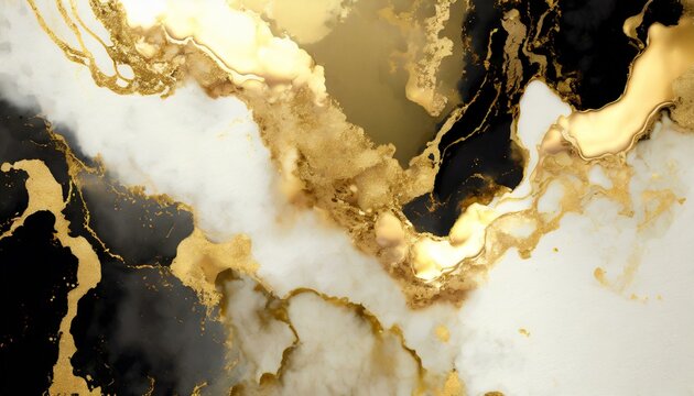 Wallpaper  splashes, Gold abstract black marble background art paint pattern ink texture watercolor white fluid wall. Abstract liquid gold design luxury wallpaper nature black brush oil modern 