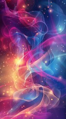 Colorful abstract background with smooth light curves
