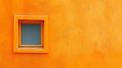 Orange wall with a square window