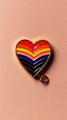 Rainbow heart enamel pin. Rainbow enamel pin - pink.