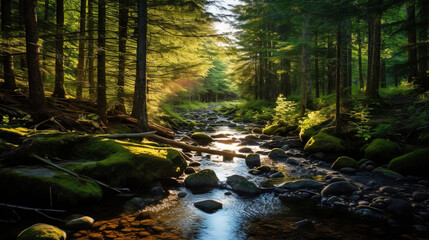 Fototapeta premium sun rays in the forest.