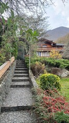 wooden house in the mountains