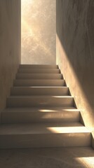 Fototapeta na wymiar Sunlight illuminating a staircase