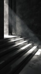 Abstract view of light and shadow on staircase