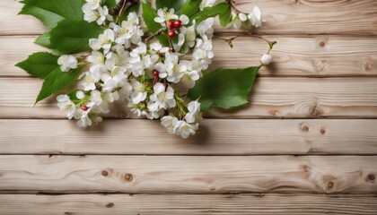 Spring blossom over wooden background - 782281540
