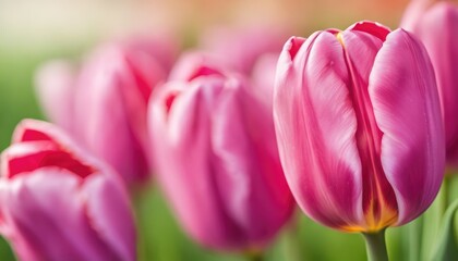 Radiant pink tulips in bloom - 782281546
