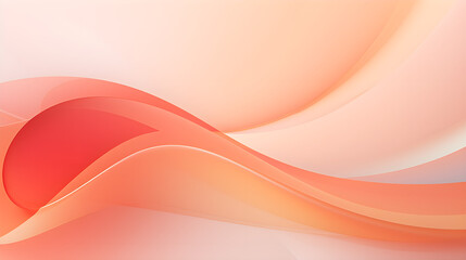 Abstract waves of peach and orange colors. Peach fluff mockup or banner with copy space