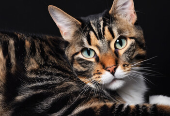Majestic bengal cat with piercing eyes - 782281721