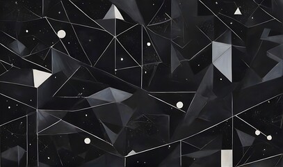 Cubist Constellation Imagine a black background colors circles - obrazy, fototapety, plakaty