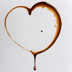 Coffee stain in a heart shape