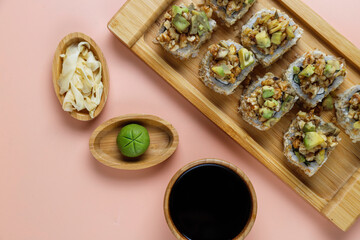 fFesh sushi set traditional japanese food