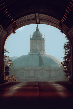 The elliptical Dome Of the Vicoforte Sanctuary, near Mondovi.