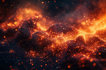 Fototapeta na wymiar Enchanting Fiery Glitter Sparkle Background with Warm Orange Hues