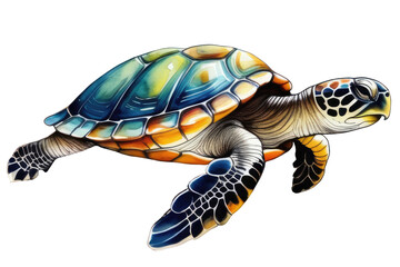 Obraz premium turtle , illustration, turtle day, may 23, isolated on transparent background, travel concept.