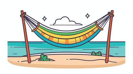 Beach hammock icon. Outline beach hammock vector ic