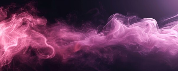 Abstract pink smoke on dark background - obrazy, fototapety, plakaty