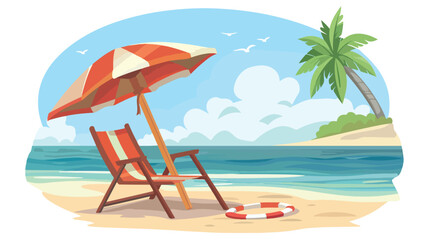 Beach icon. Cartoon illustration of beach icon for