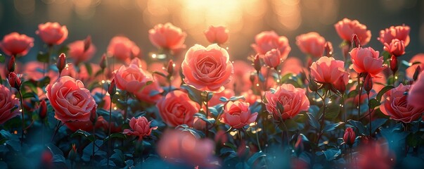Rose cartoon, blooming joyfully in a vibrant animated garden