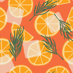 spritz cocktail seamless pattern; summer party background- vector illustration - 782289575