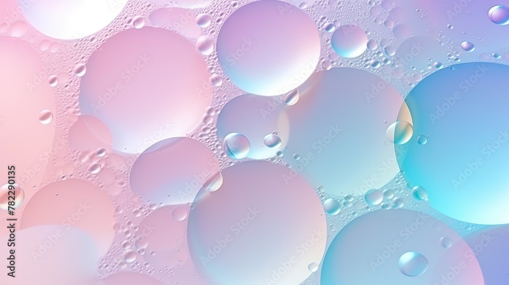 Aufkleber abstract background with soft bubbles in pink and blue light. holographic bubbles backdrop.