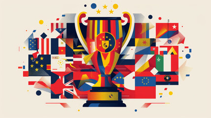 European Football Championship Trophy Art. Banner, Wallpaper