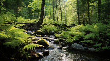 stream in the forest.