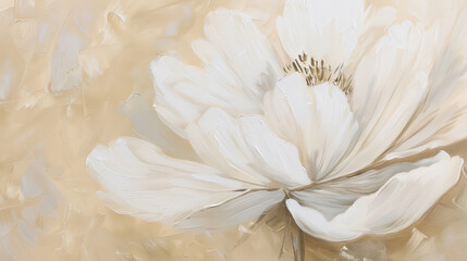 white flower, large white petals - obrazy, fototapety, plakaty
