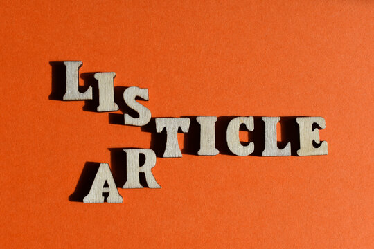 Listicle, combined words, an article presented as a list