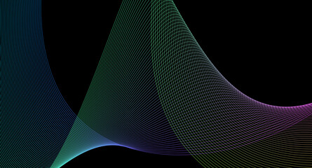colorful motion sound wave on a dark background
