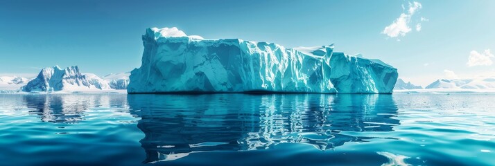 A large ice block is floating in the ocean by AI generated image