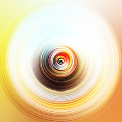 Naklejka premium Colorful radial motion effect. Abstract rounded background. Color curves and sphere. Multi color gradient rings and circles wallpaper. Colored texture backdrop and banner.