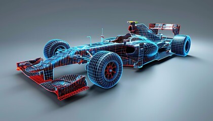 Develop CAE Model for Enhanced Formula 1 Aerodynamics, Analyze airflow, wing setups, and tire aerodynamics to boost speed and stability on the track - obrazy, fototapety, plakaty