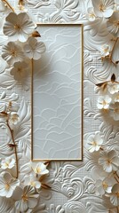 Vintage luxury quilted fabric invitation card. AI generation.