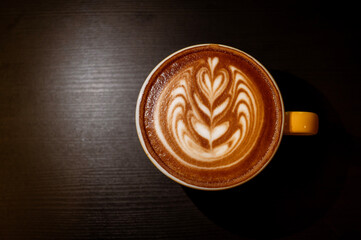 Wing Latte Art in cafe shop.