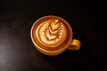 Wing Latte Art in cafe shop.
