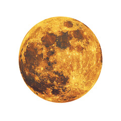 A close up of a full moon with a Transparent Background