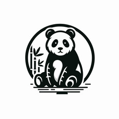panda vector logo image