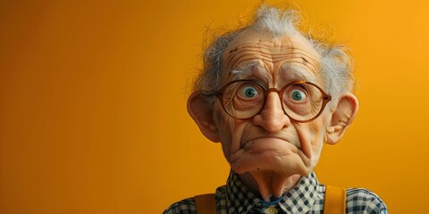 Skeptical Elderly Man with Tilted Head Questioning the Quirk