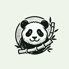 panda vector logo image
