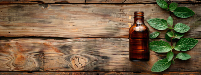 patchouli essential oil in a bottle. selective focus. - obrazy, fototapety, plakaty