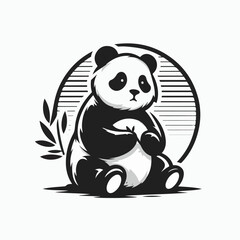 panda vector logo image