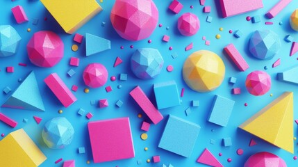 Abstract Geometric Backgrounds: A 3D vector illustration of a retro abstract background