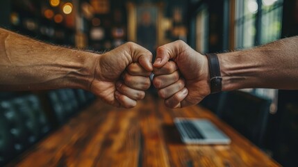 Unity Connection: Two Individuals Holding Hands in Harmony - obrazy, fototapety, plakaty