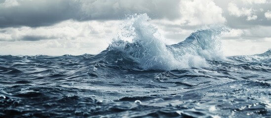 Raging ocean waves, banner