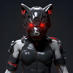 Futuristic mechanical bear headgear: A blend of technology and animal design