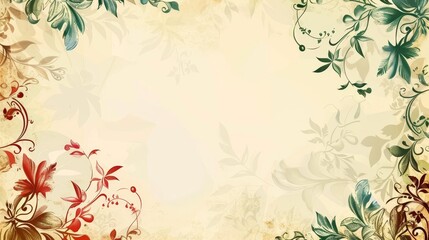 Floral Borders: A vector illustration of a retro border with floral patterns