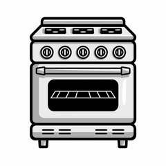 Fototapeta premium black vector of stove simple design. minimalist and elegant stove design